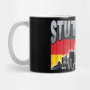 Stuttgart Germany Skyline Vintage German Flag Mug